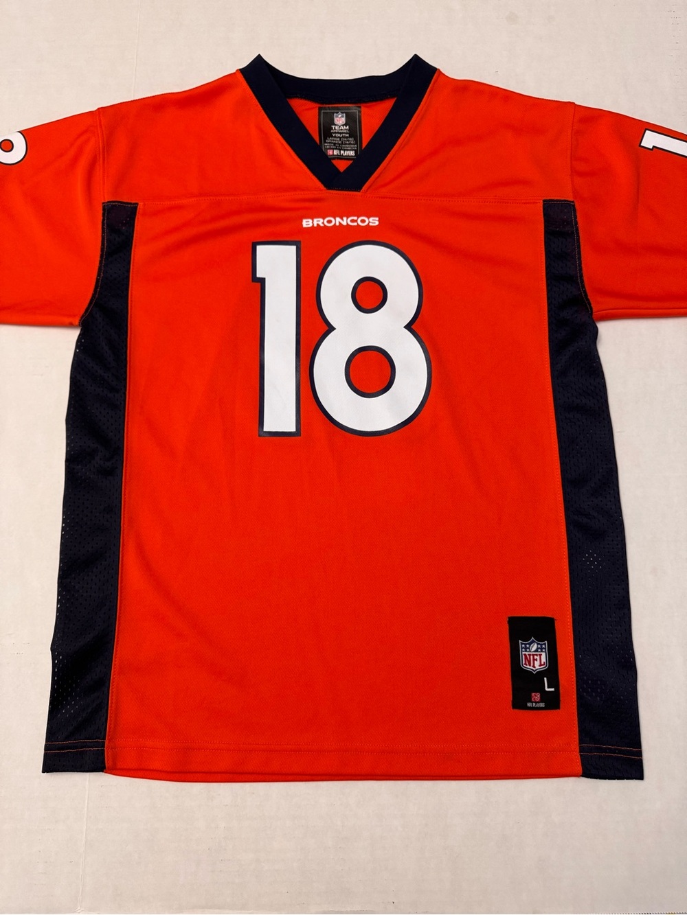 NFL Team Apparel Denver Broncos Peyton Manning #18 Jersey Youth Large Orange